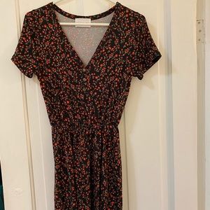 French Grey Floral Dress Size Small